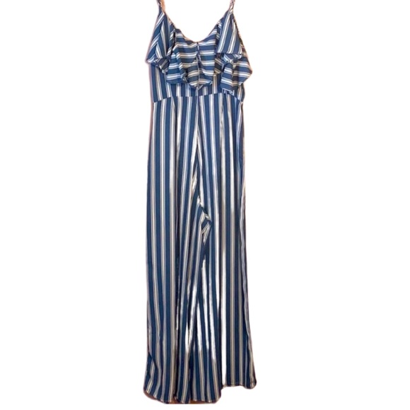 BLUE & WHITE STRIPED ROMPER!!! - Picture 1 of 7